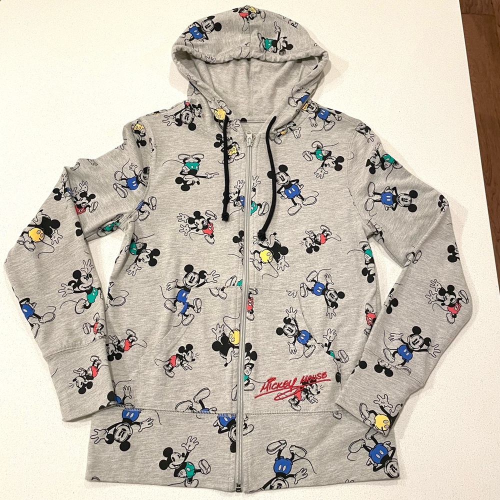 Disney Parks Mickey Mouse Full Zip Hooded Sweatshirt! New without tags.